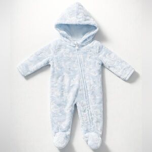Soft Blue Kids Hooded Footie